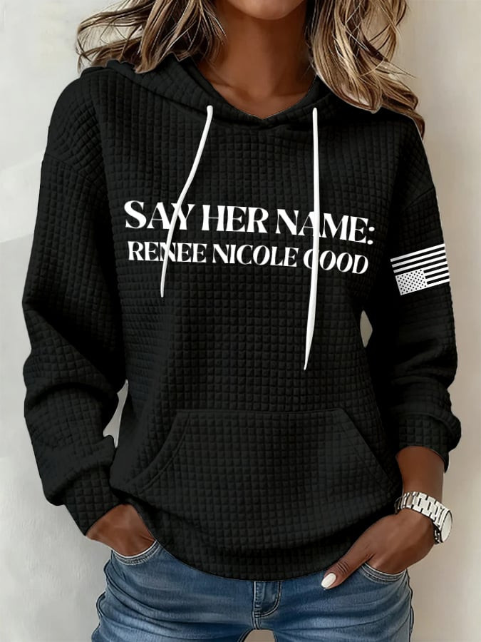 Retro Say Her Name Renee Nicole Good Hoodie Renee Nicole Good Shooting Clothing