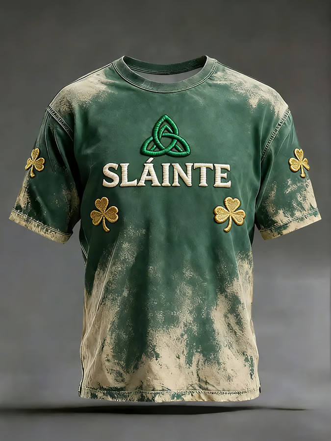 Retro Slainte Shamrock T-Shirt St Patricks T Shirts Great St Patrick's Gift Ideas