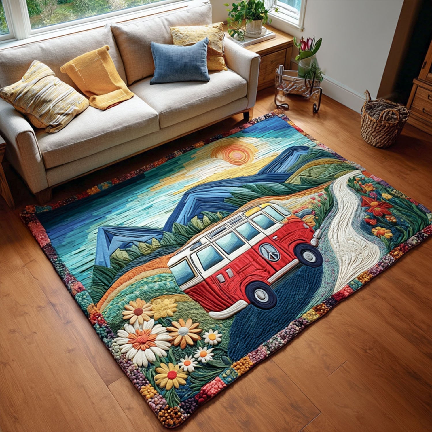 Retro Spirit Area Rug  Large Rugs For Living Room Christmas Gifts For Parent In Laws