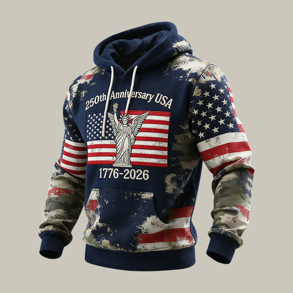 Retro Statue Of Liberty US 250th Anniversary 1776 2026 Hoodie July 4th Apparel Patriotic Gift