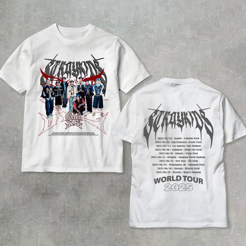 Retro Stray Kids Domiate World Tour 2025 T-shirt Stray Kids Shirt Stray Kids Tour Shirt Retro Stray Kids Domiate World Tour 2025 T-shirt Stray Kids Shirt Stray Kids Tour Shirt