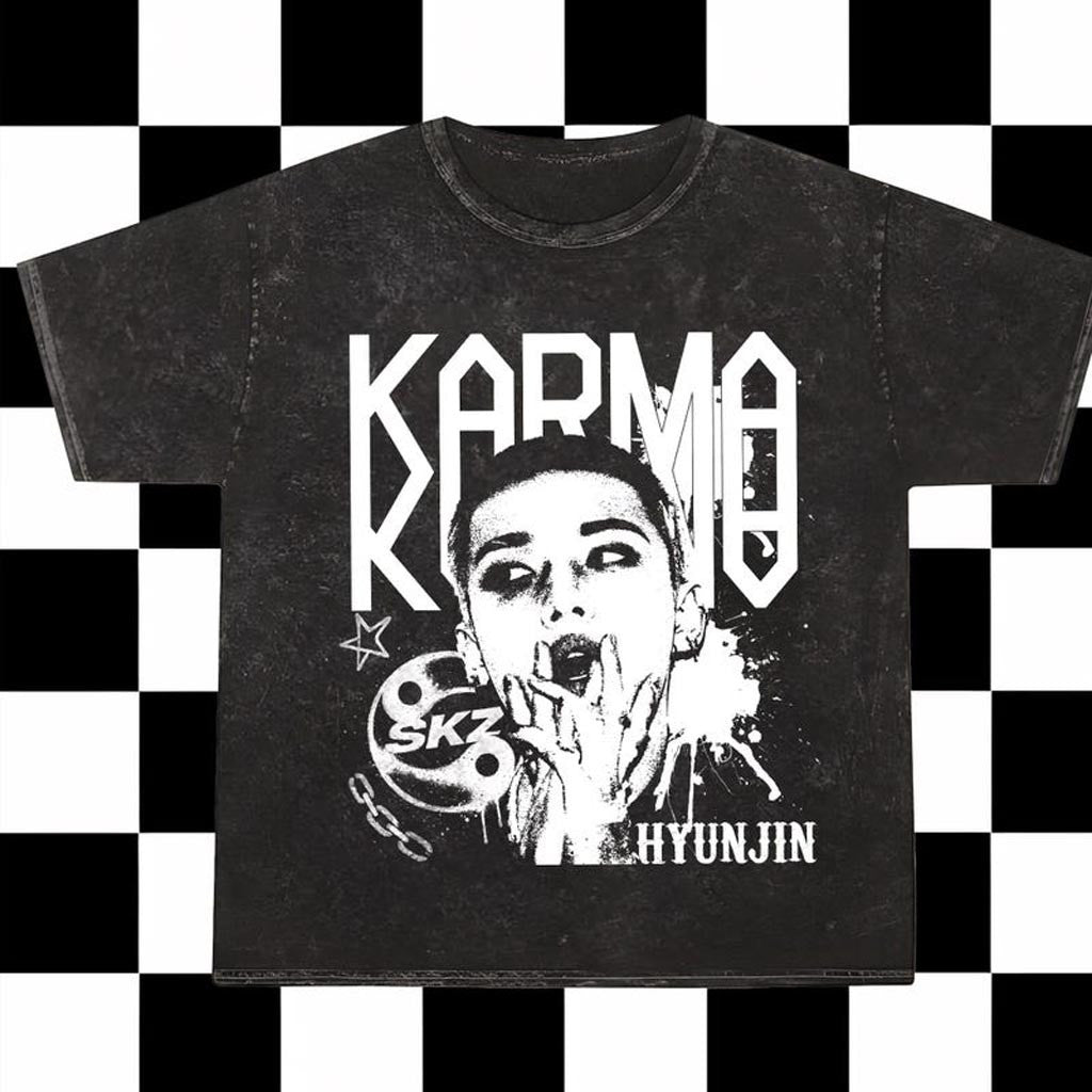 Retro Stray Kids Hyunjin Ceremony Mineral Washed Shirt Stray Kids Karma Mineral Washed Tee Retro Stray Kids Hyunjin Ceremony Mineral Washed Shirt Stray Kids Karma Mineral Washed Tee