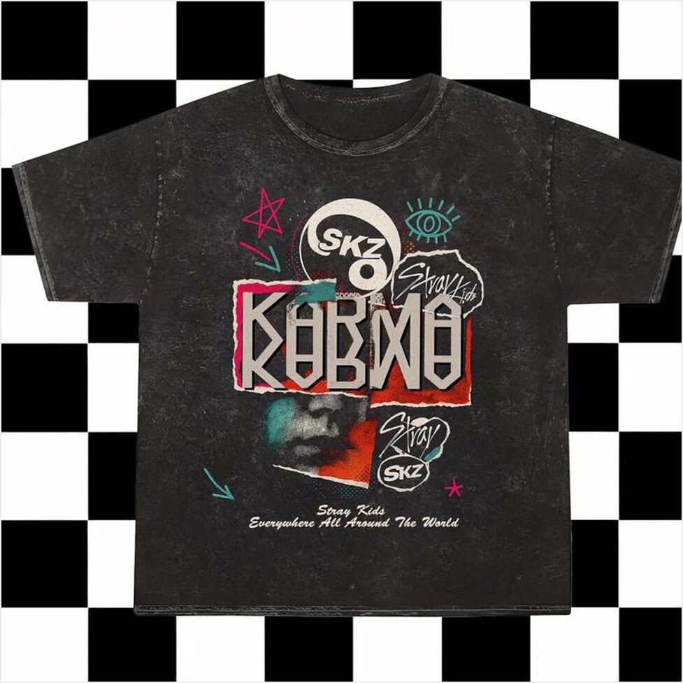 Retro Stray Kids Karma Mineral Washed Shirt Vintage SKZ Karma Shirt Stray Kids Ceremony