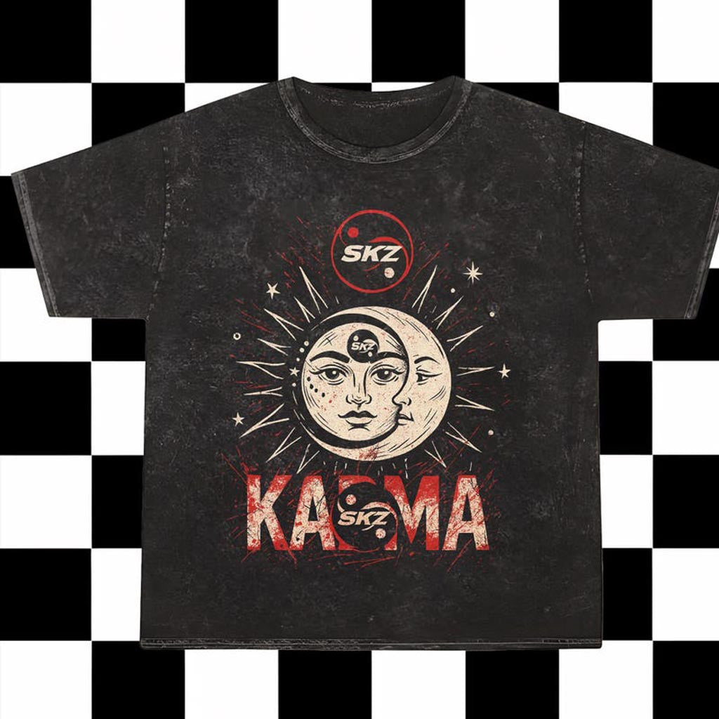 Retro Stray Kids Karma Mineral Washed Shirt Vintage SKZ Karma Shirt Stray Kids Karma Shirt Retro Stray Kids Karma Mineral Washed Shirt Vintage SKZ Karma Shirt Stray Kids Karma Shirt