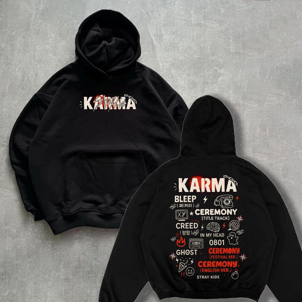Retro Stray Kids Karma Track List Hoodie Stray Kids Karma Shirt Stray Kids Ceremony Shirt Retro Stray Kids Karma Track List Hoodie Stray Kids Karma Shirt Stray Kids Ceremony Shirt