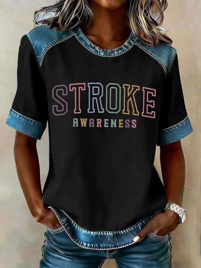Retro Stroke Awareness T-Shirt Stroke Awareness Month Merch Best Present For Mom