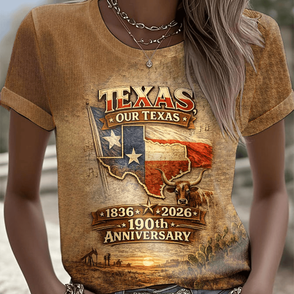 Retro Texas Our 1836 2026 190th Anniversary T-Shirt Patriotic Texas Shirt Gift Ideas