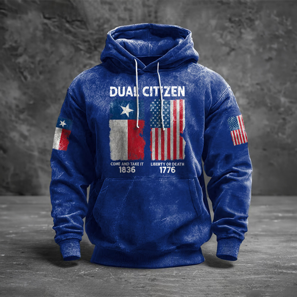 Retro Texas Pride Dual Citizen Come And Take It Hoodie 1836 Liberty Or Death 1776 Apparel