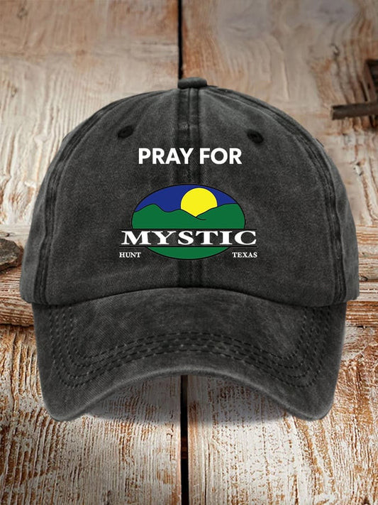 Retro Texas Strong Pray For Mystic Hunt Texas Print Baseball Cap Merch Gift For Those Who Rebuild