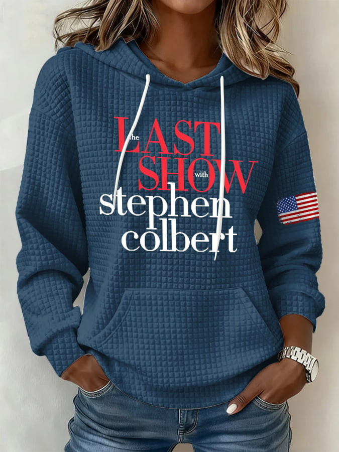 Retro The Last Show With Stephen Colbert Hoodie American Flag Tv Show Apparel Mothe's Day Gift