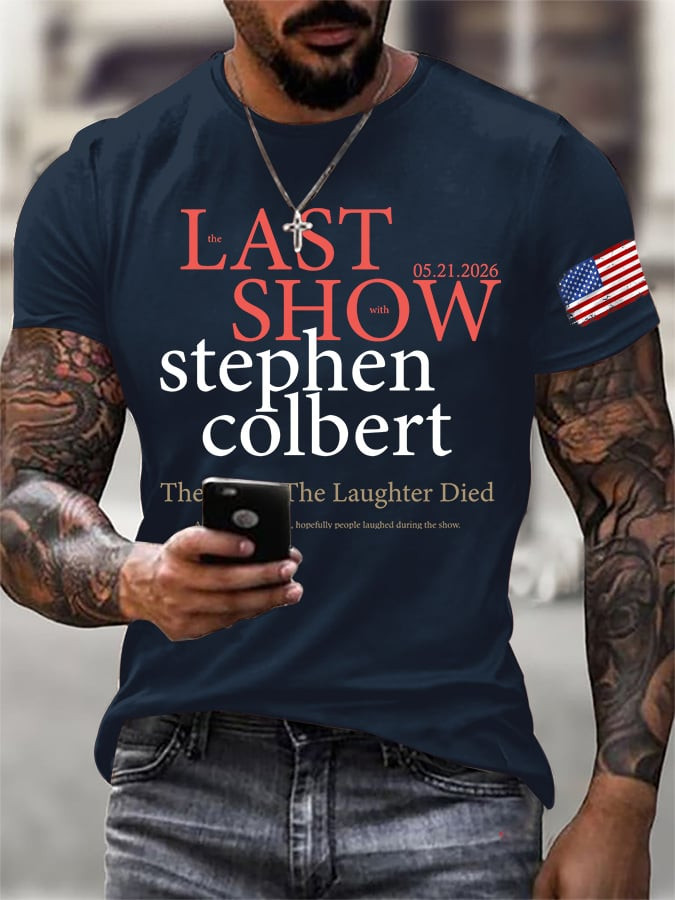 Retro The Night The Laughter Died After The Opening Monol T-Shirt Stephen Colbert Final Show Merch
