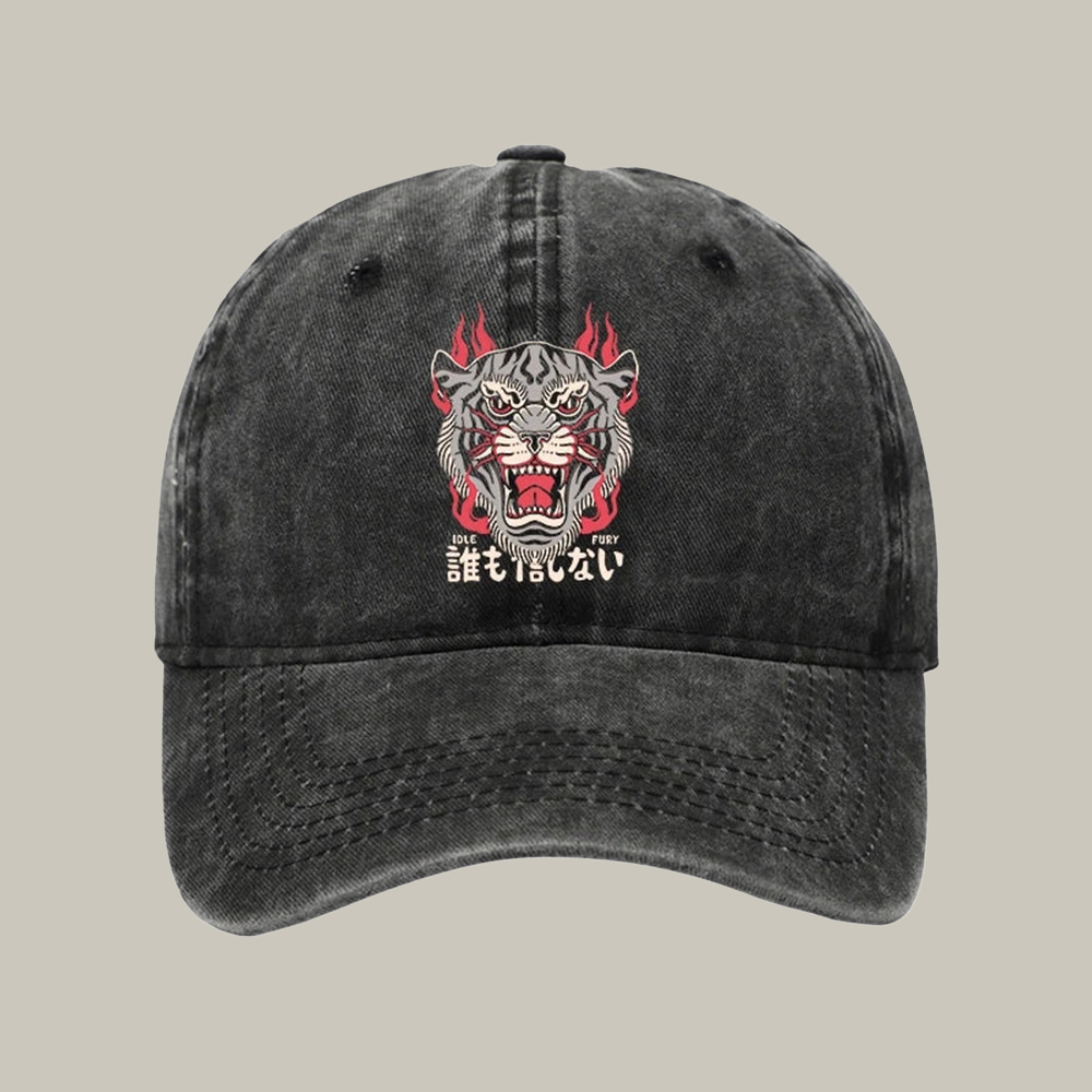Retro Tiger Japanese Washed Cap Cool Baseball Cap Christmas Gift Ideas For Dad