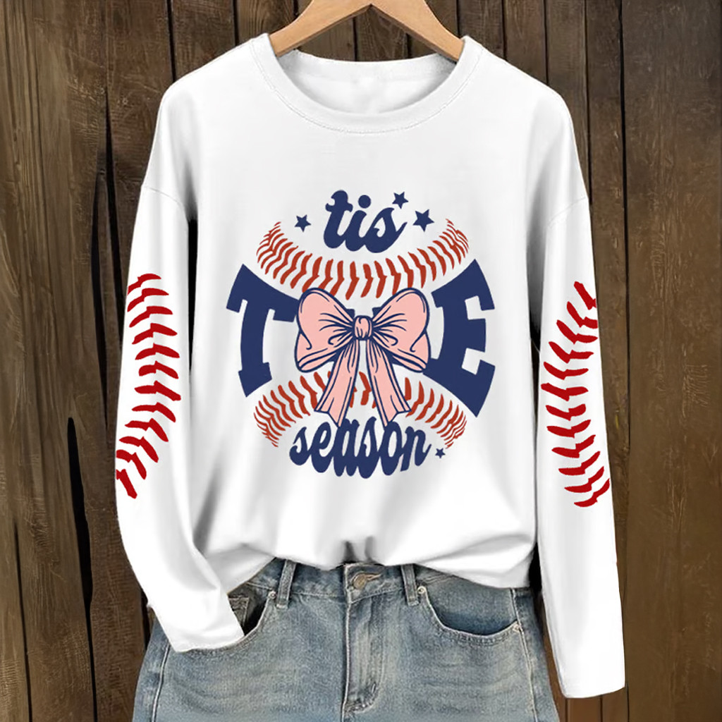 Retro Tis The Season Bow Baseball Long Sleeve T-Shirt Game Day Shirt World Series Merch 2025 Retro Tis The Season Bow Baseball Long Sleeve T-Shirt Game Day Shirt World Series Merch 2025
