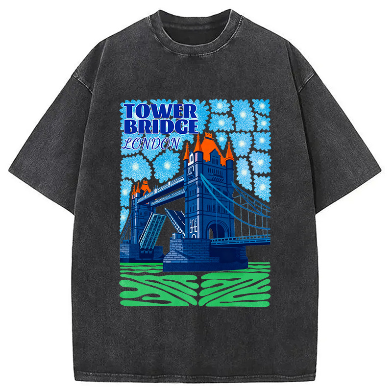 Retro Tower Bridge Washed T-Shirt Funny Aesthetic Trendy Apparel Gifts For Sister Retro Tower Bridge Washed T-Shirt Funny Aesthetic Trendy Apparel Gifts For Sister