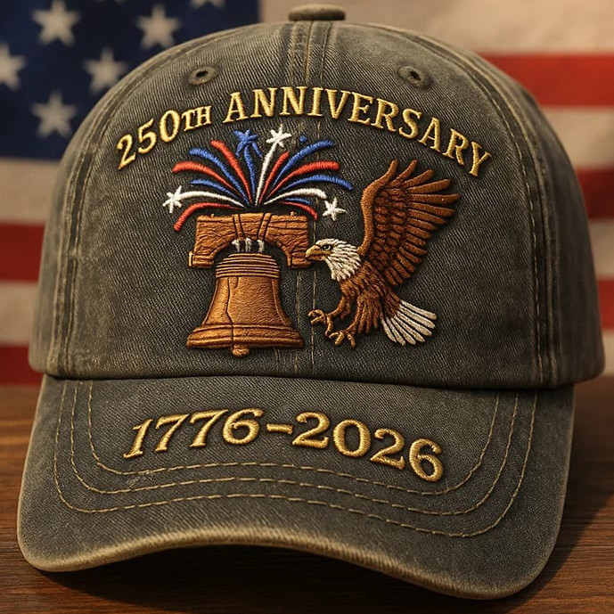 Retro US 250th Anniversary 1776 2026 Fireworkds Hat America's Birthday Cap Gift For Patriots