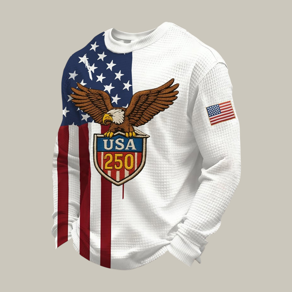 Retro US 250th Anniversary 1776 2026 Long Sleeve Shirt American Eagle Apparel Gift For Patriots