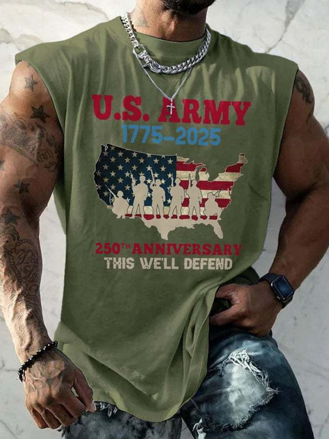 Retro US Army 17752025 250th Anniversary This We'll Defend Tops Tank Army Gifts