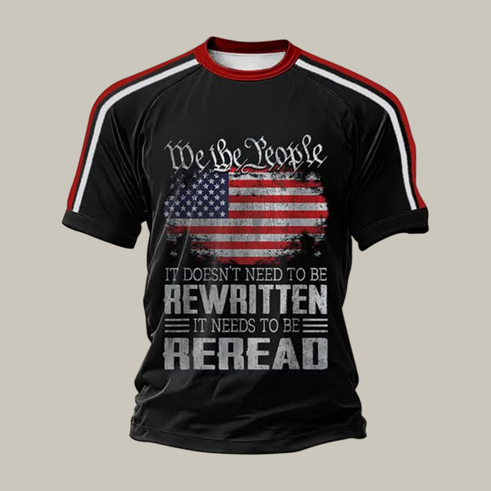 Retro USA 250th Anniversary T-Shirt It Doesn't Need To Be Rewritten Shirt Patriotic Gift