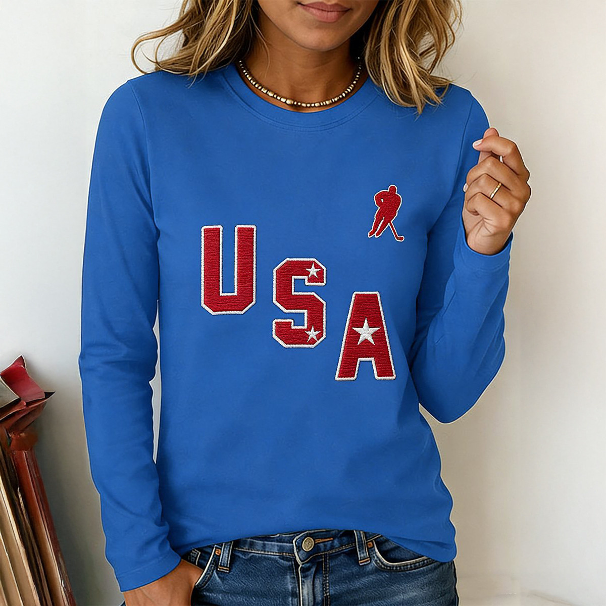 Retro USA Hockey Commemorative Long Sleeve Shirt Team USA Hockey Apparel Best Fan Gift