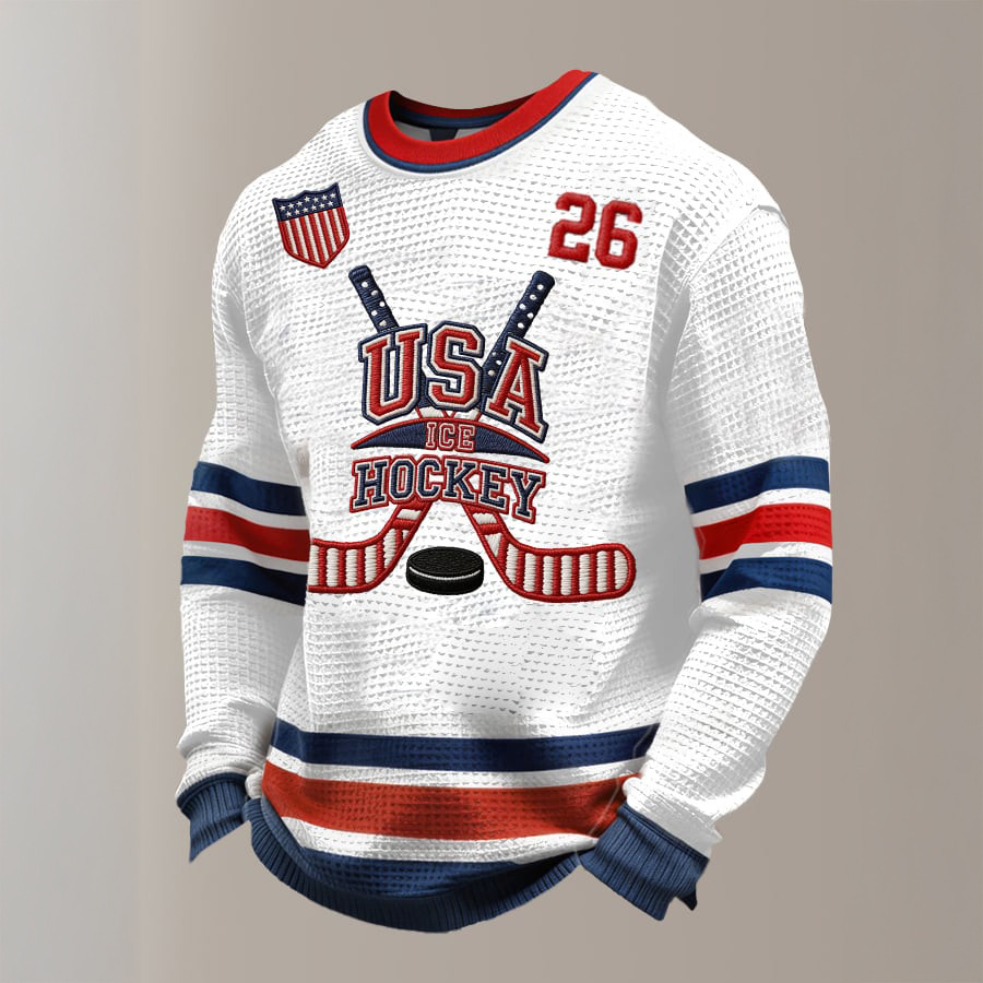 Retro USA Ice Hockey 2026 Long Sleeve Shirt USA Hockey Team Merch Best Fan Gear