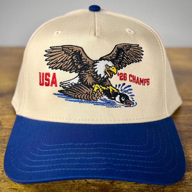 Retro USA Ice Hockey Champions 2026 Eagle Hat USA Hockey Gold Baseball Cap Gift Idea