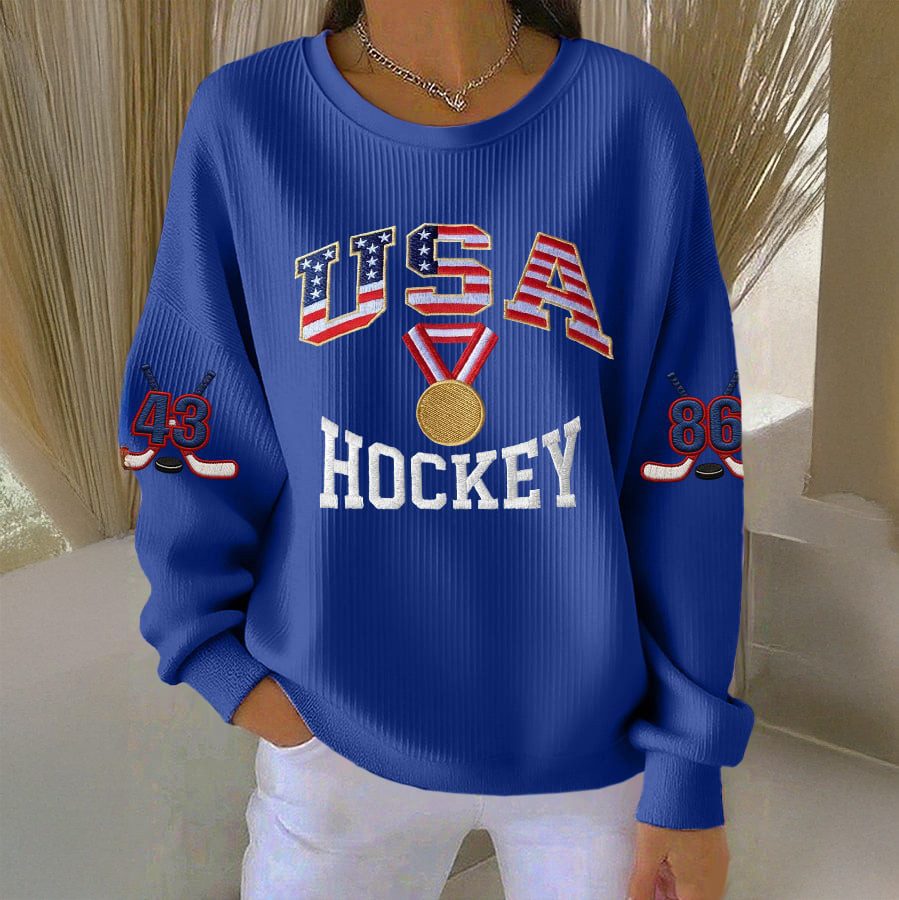 Retro USA Ice Hockey Gold Medal Sweatshirt USA Hockey Olympic Merch Best Fan Gear