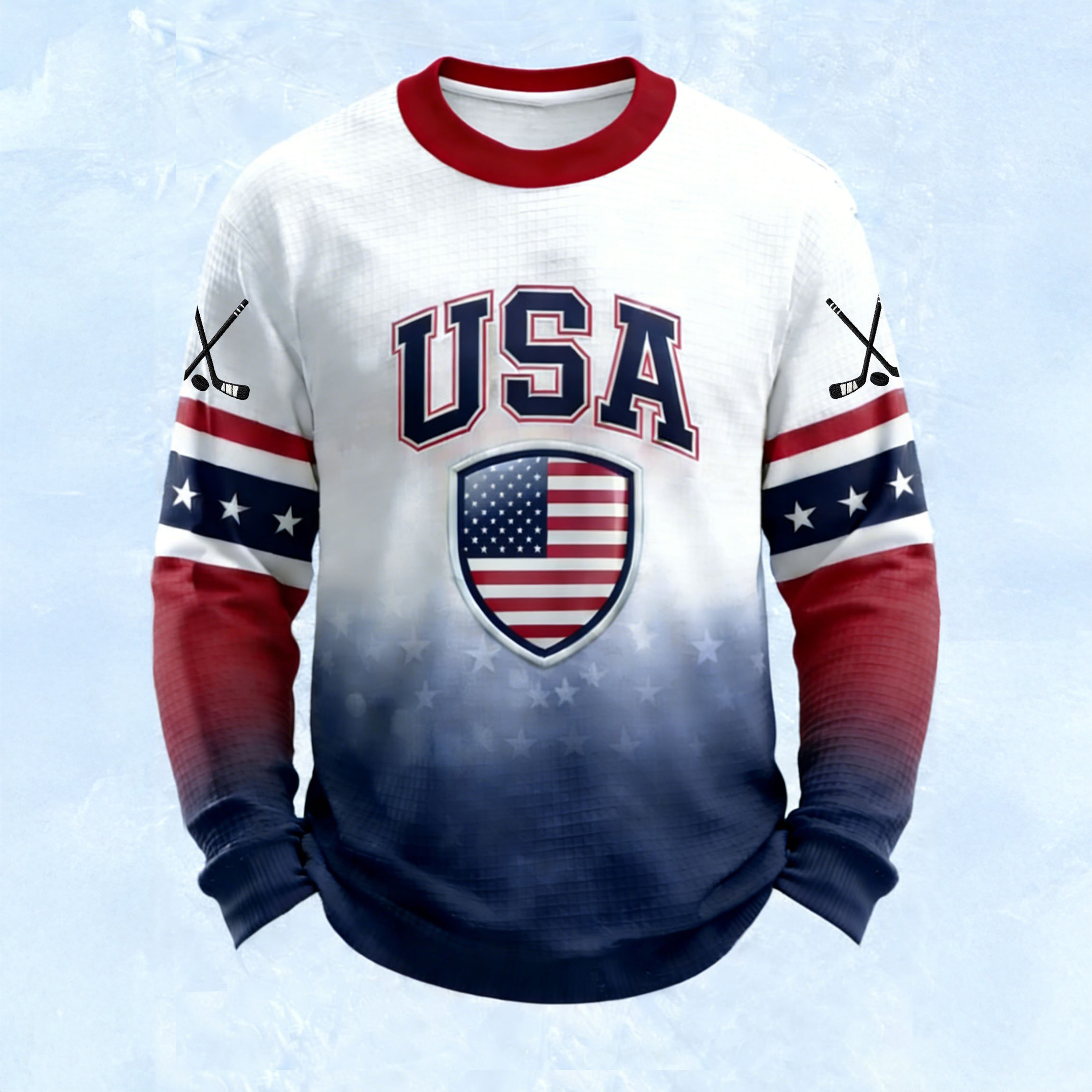 Retro USA Ice Hockey Long Sleeve Shirt Hockey Apparel Unique Gift For Brothers