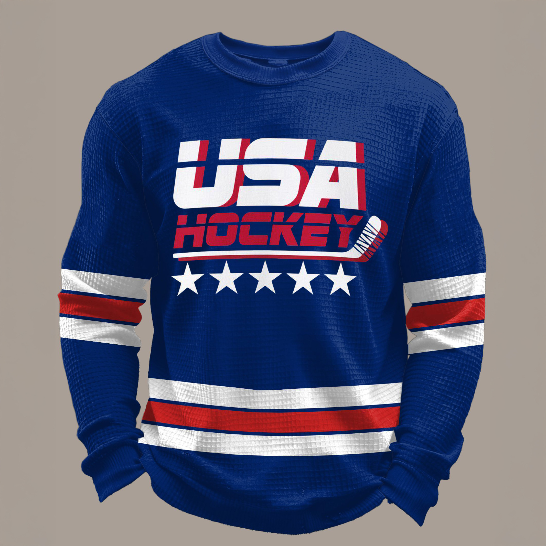 Retro USA Ice Hockey Long Sleeve Shirt USA Hockey Gold Apparel Fan Gear