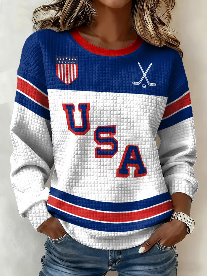 Retro USA Ice Hockey Sweatshirt Game Day Clothes Presents For Hockey Fans Retro USA Ice Hockey Sweatshirt Game Day Clothes Presents For Hockey Fans