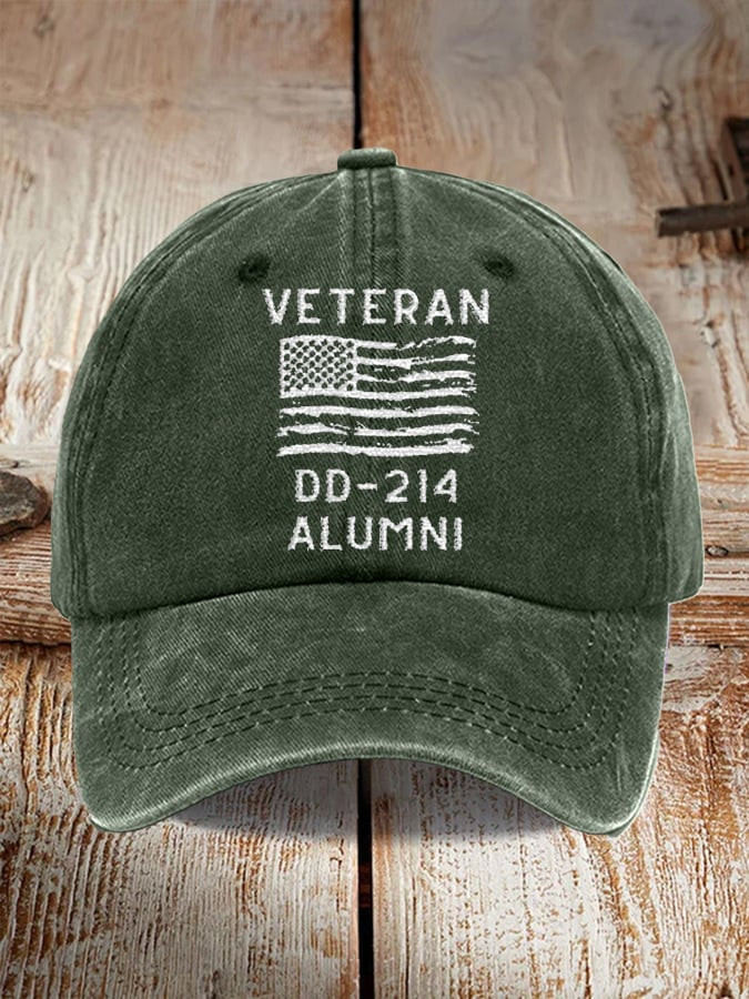 Retro Veteran DD 214 Alumni Vintage Hat American Flag Pattern Patriotic Cap Gifts For Boyfriend