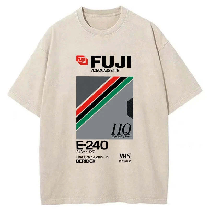 Retro VHS Tape Vaporwave Aesthetic Essential Washed T-Shirt Casual Vintage Everyday Look Gifts For Him