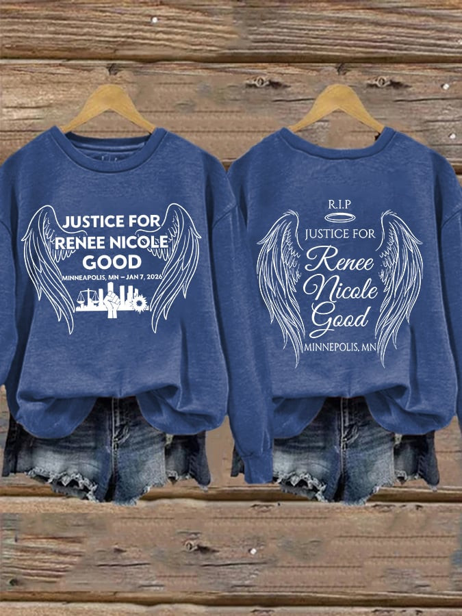 Retro Wings Justice For Renee Nicole Good Sweatshirt Abolish ICE Apparel