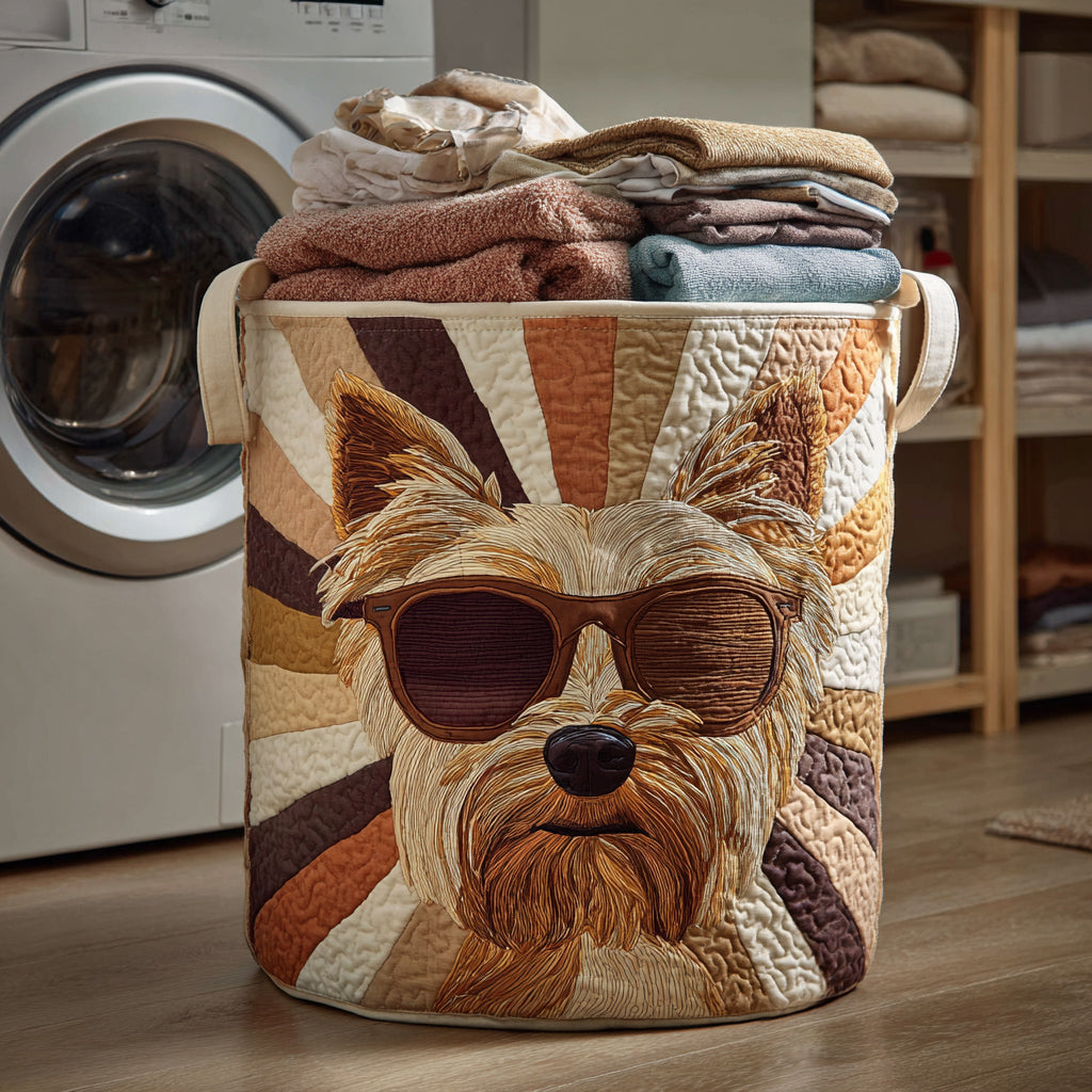 Retro Yorkshire Quilted Laundry Basket Trendy Quilted Laundry Tote for Home and Dorm