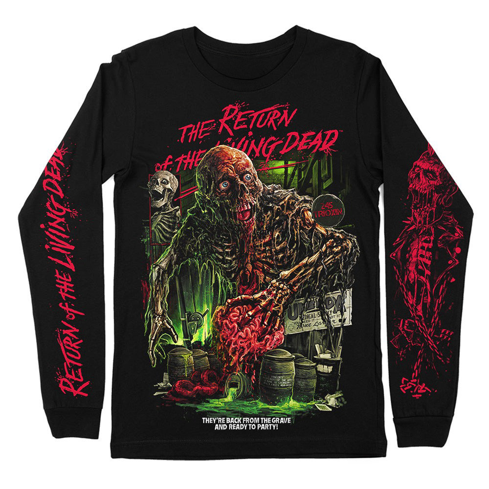 Return Of The Living Dead Brain Damage Long Sleeve Shirt Merch Scary Horror Film Fan Gifts