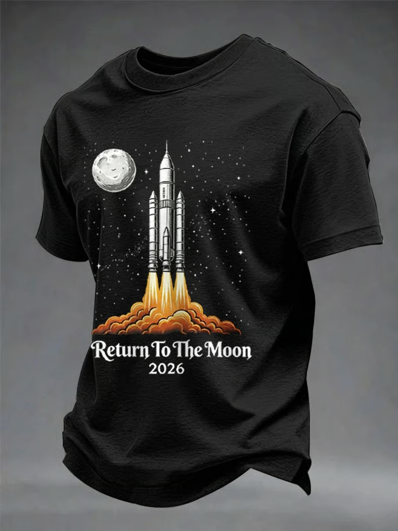 Return To The Moon 2026 T-Shirt NASA Crewed Moon Mission Apparel Space Lovers Gift