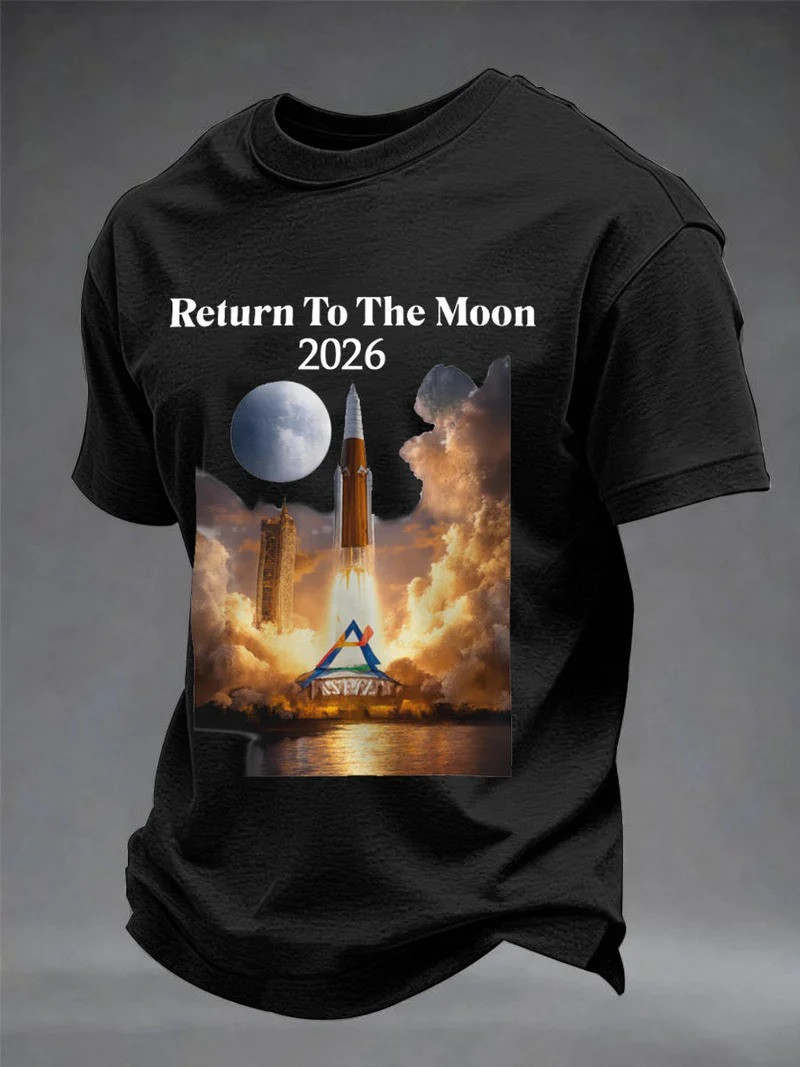 Returning To The Moon 2026 T-Shirt Astronaut Rocket 2026 Space Lover Gift Ideas