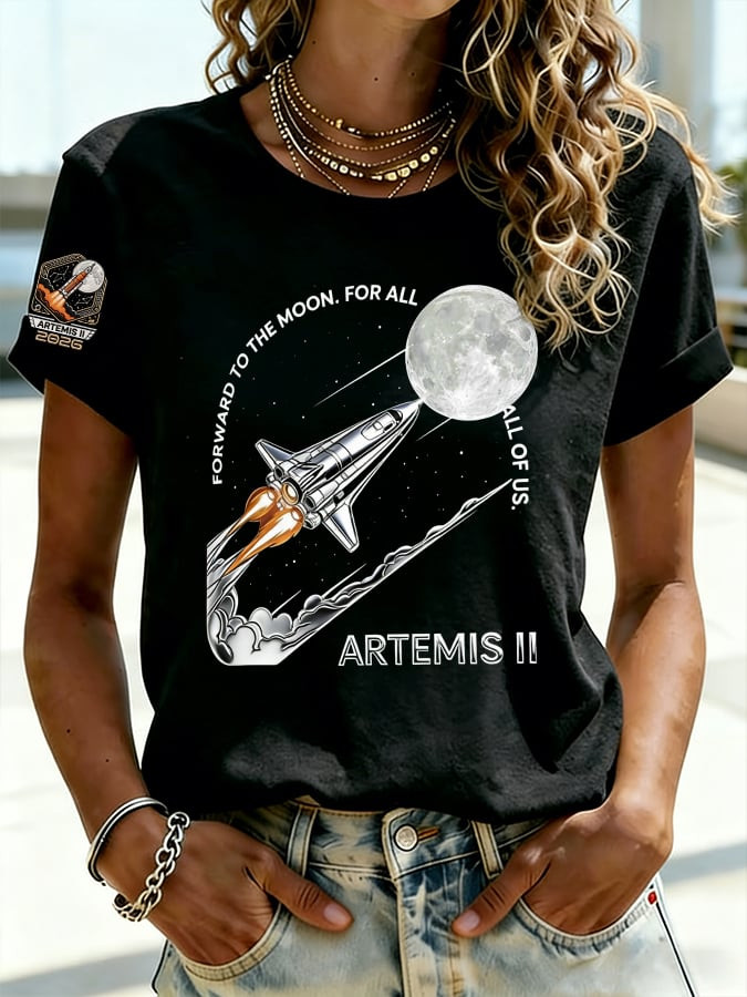Returning To The Moon Artemis II Space Mission T-Shirt Artemis 2 Mission Merch Gift For Her