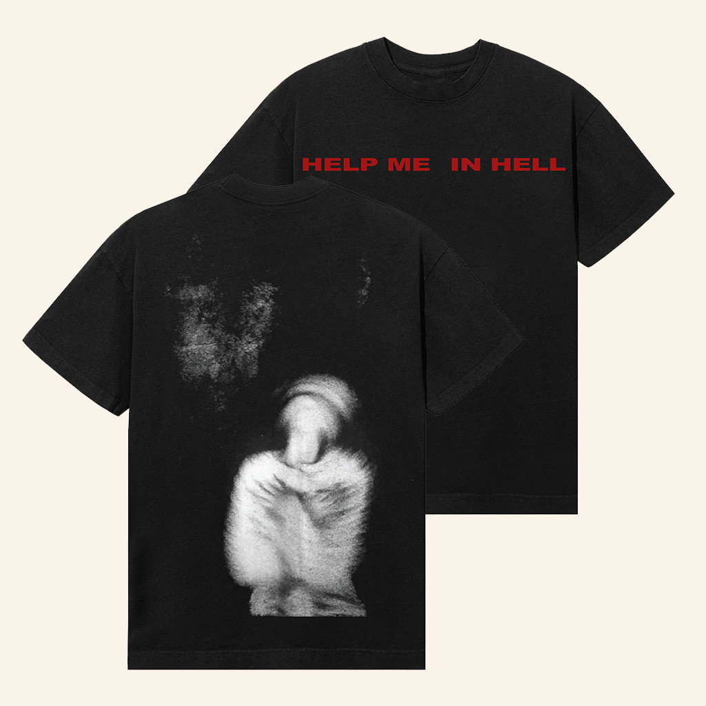 Revenge Merch Help Me In Hell Black T-Shirt Cool Gifts For Music Lovers