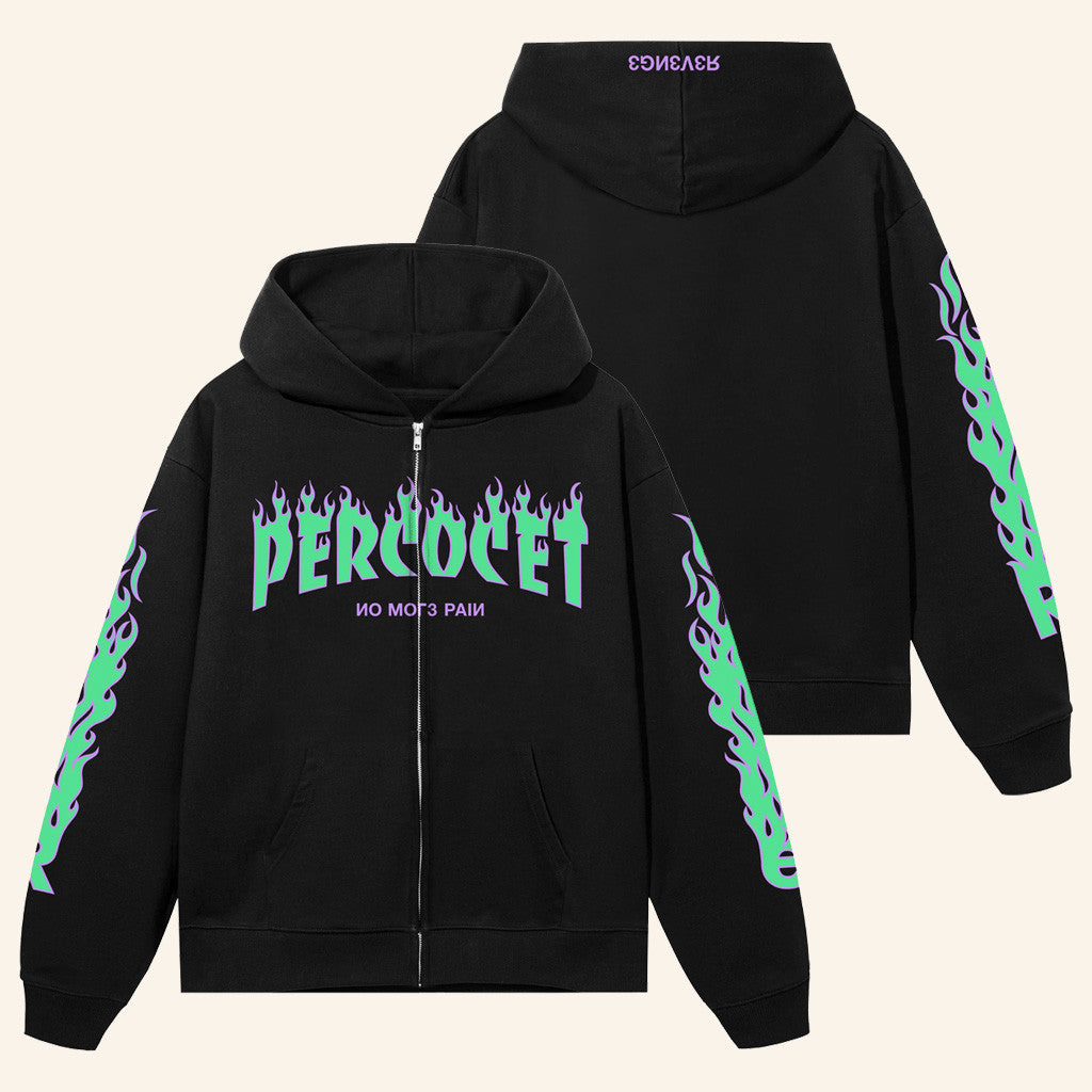 Revenge Merch Percocet Zip Black Green Hoodie Gifts For Husband Revenge Merch Percocet Zip Black Green Hoodie Gifts For Husband