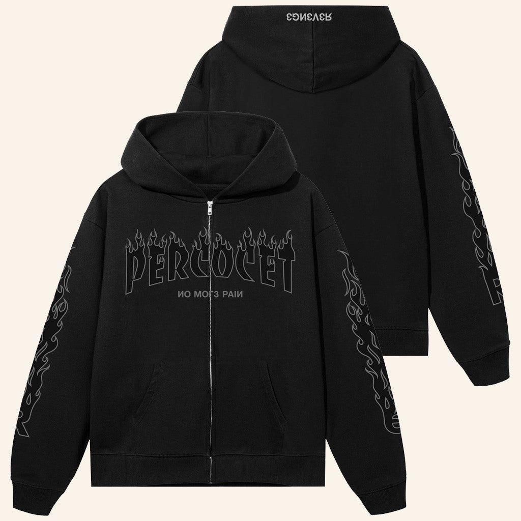 Revenge Merch Percocet Zip Black Grey Hoodie Best Gifts For Husband
