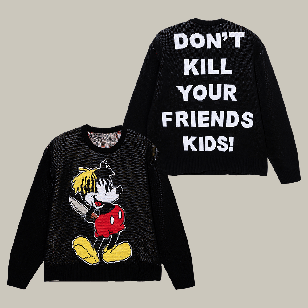 Revenge x XXXTentacion Don't Kill Your Friends Sweatshirt Mickey Mouse Art Sweatshirt