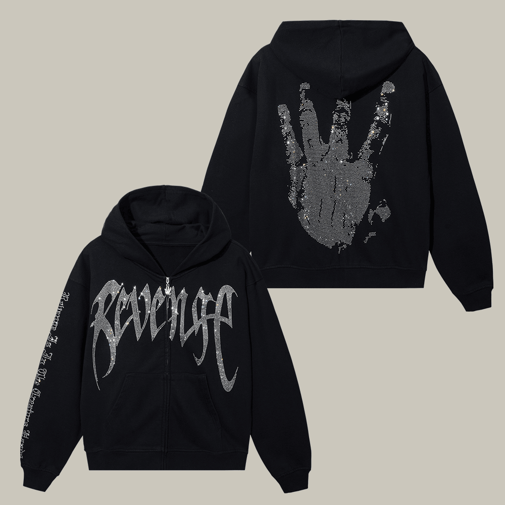 Revenge x XXXTentacion Kill Bejeweled Zip Hoodie Revenge Clothing Gift For Friends