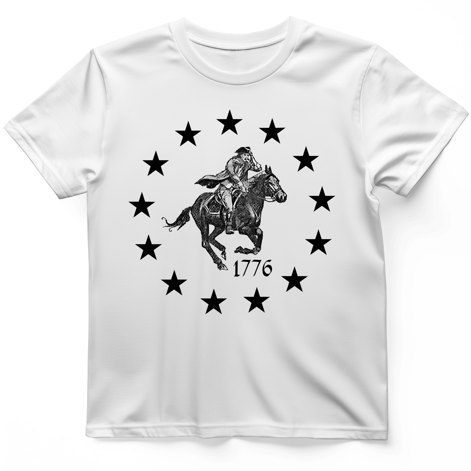 Revolutionary War Minuteman On Horseback 1776 T-Shirt Meme Shirt Gift Ideas