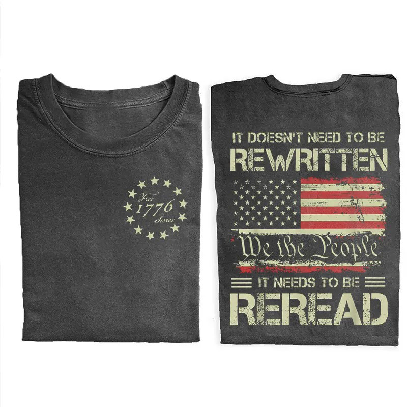 Rewritten Reread T-Shirt Anti Trump Bookish Protest Tee Gift For Readers
