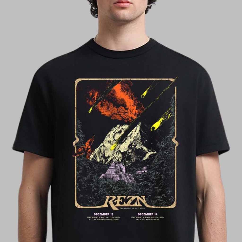 Rezn Poster For Two Nights At The Empty Bottle In Chicago Illinois On December 13 And 14 T-Shirt Unique Gifts For Music Lovers Rezn Poster For Two Nights At The Empty Bottle In Chicago Illinois On December 13 And 14 T-Shirt Unique Gifts For Music Lovers