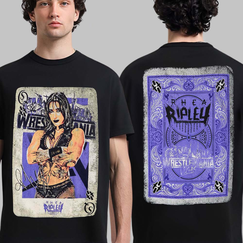 Rhea Ripley WWE Wrestlemania 42 Vegas Play Card T-Shirt Rhea Ripley Fan Merch Gift For Him