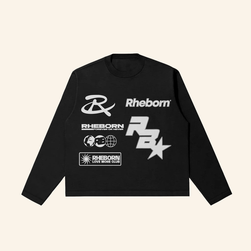 Rheborn Clo Merch Multi Logo Long Sleeve Shirt Black Best Gifts For Him