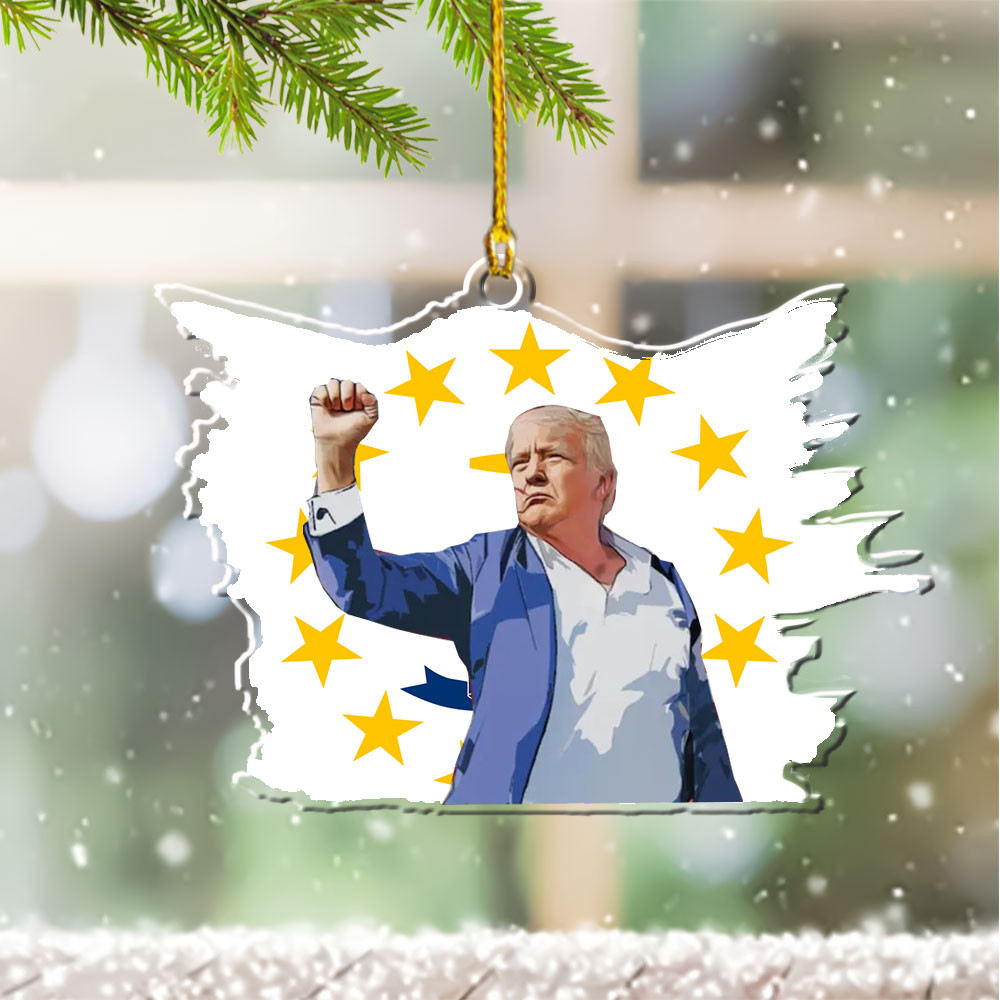 Rhode Island for Trump 2024 Ornament Shape Pro-Trump Christmas Tree Decorations