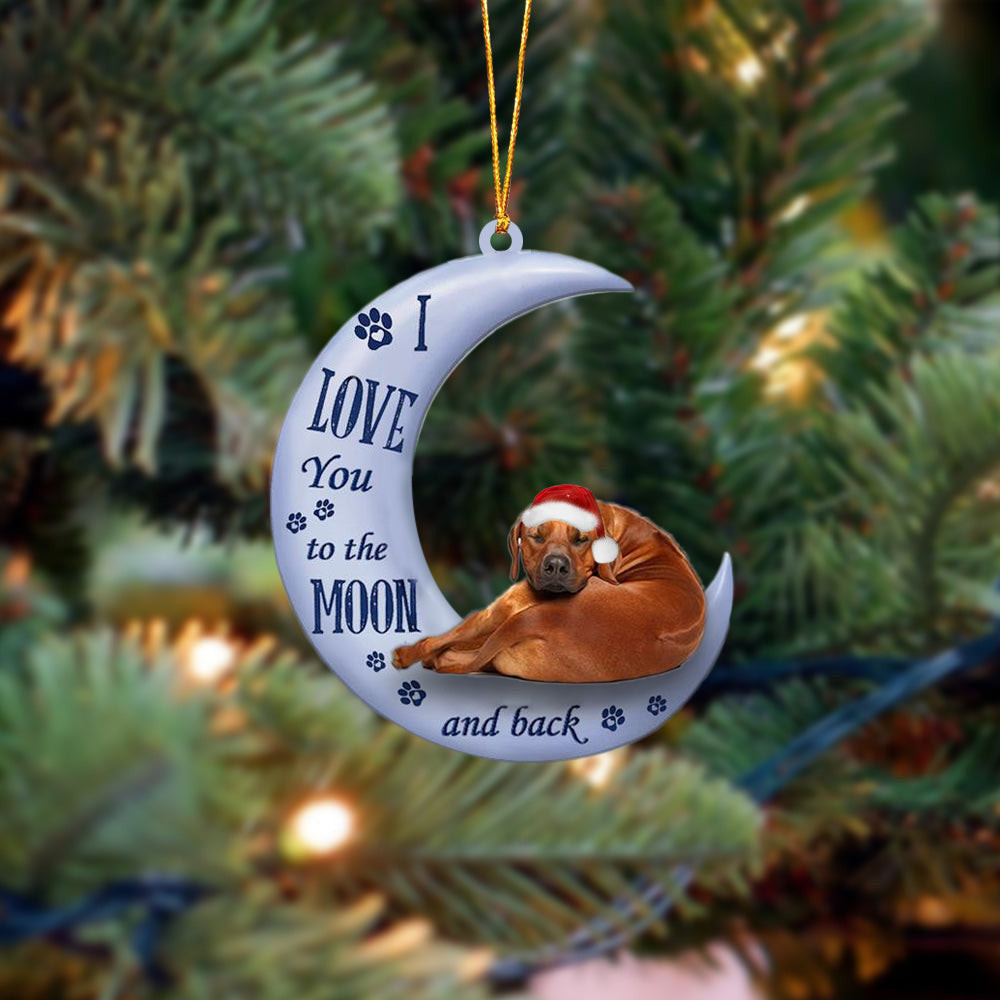 Rhodesian Ridgeback I Love You To The Moon And Back Christmas Ornament