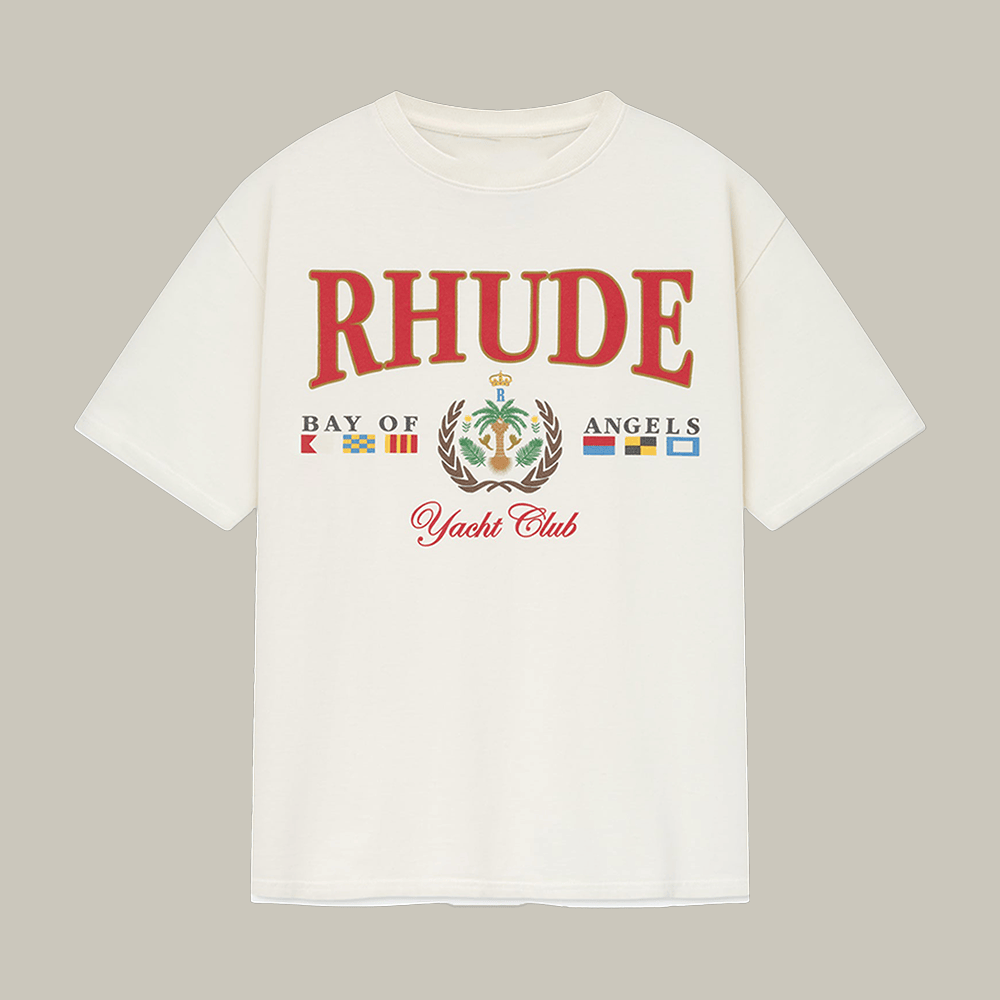 Rhude Bay Of Angels Yacht Club T-Shirt Rhude Clothes Present For Streetwear